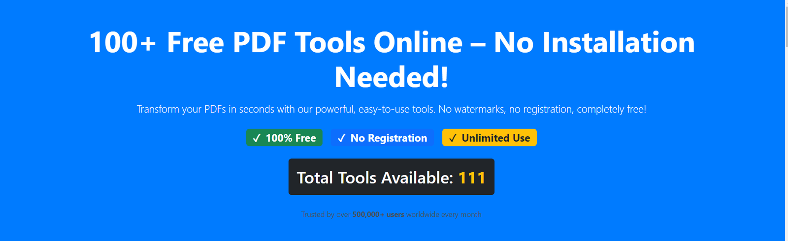 100+ Free PDF Tools Online